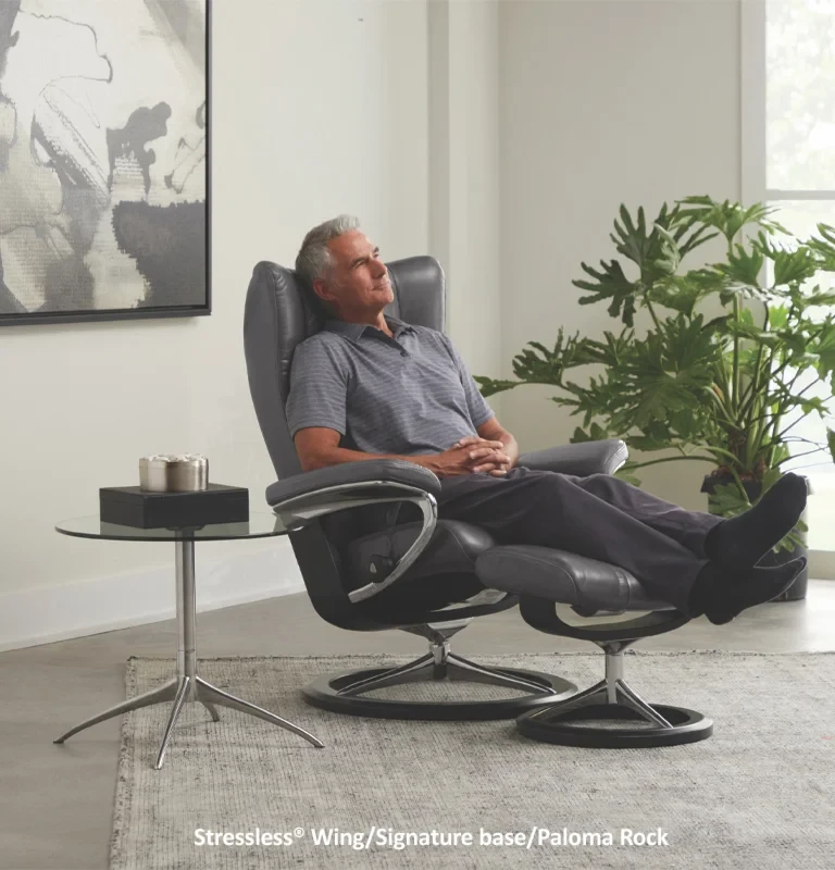 Get $500 off Stressless® Wing recliners and ottomans, Classic Power™ recliners, and Home Office chairs in Paloma leather.  Valid through November 15!