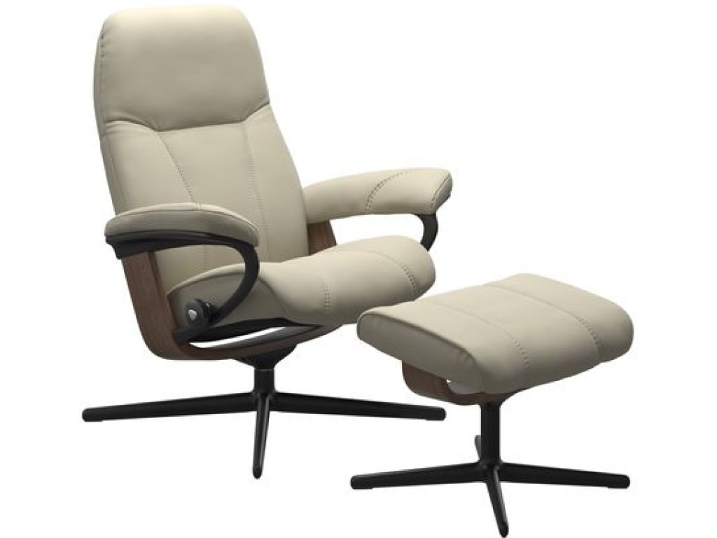 Consul (S) Cross Base Recliner with Ottoman