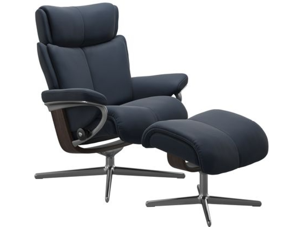 Magic (L) Cross Base Recliner with Ottoman