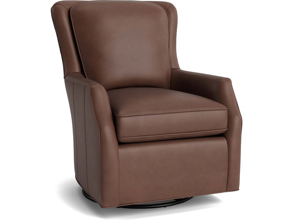 Kent Leather Slope Arm Swivel Chair