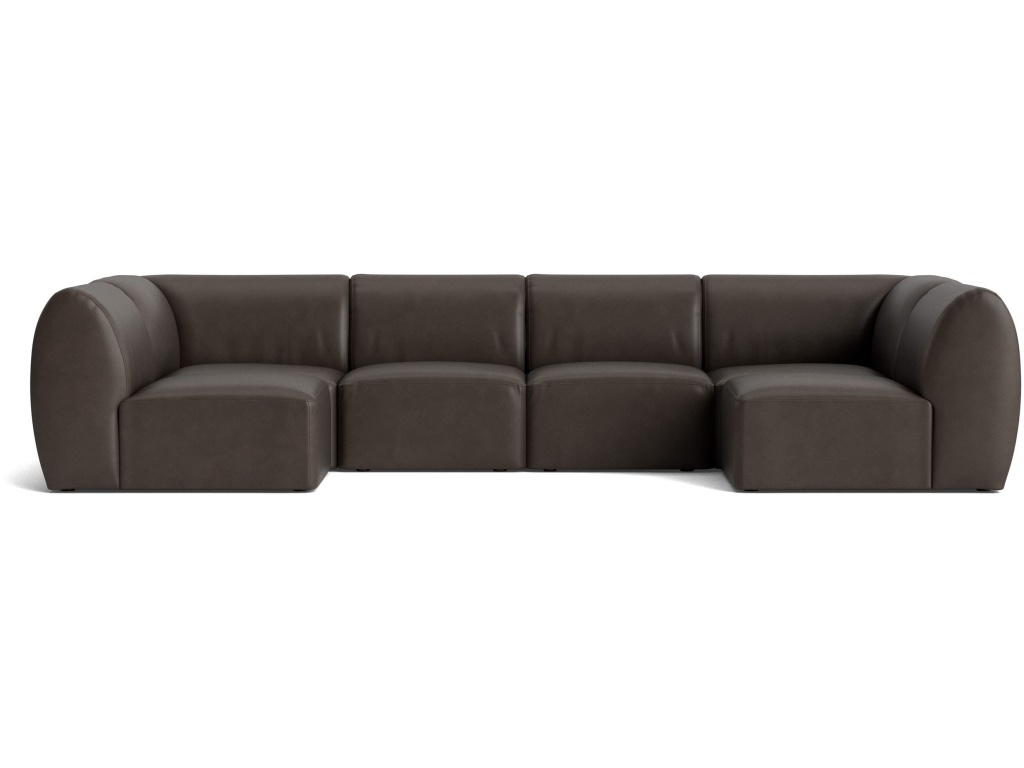 Clyde Leather Modular U-Shaped Sectional