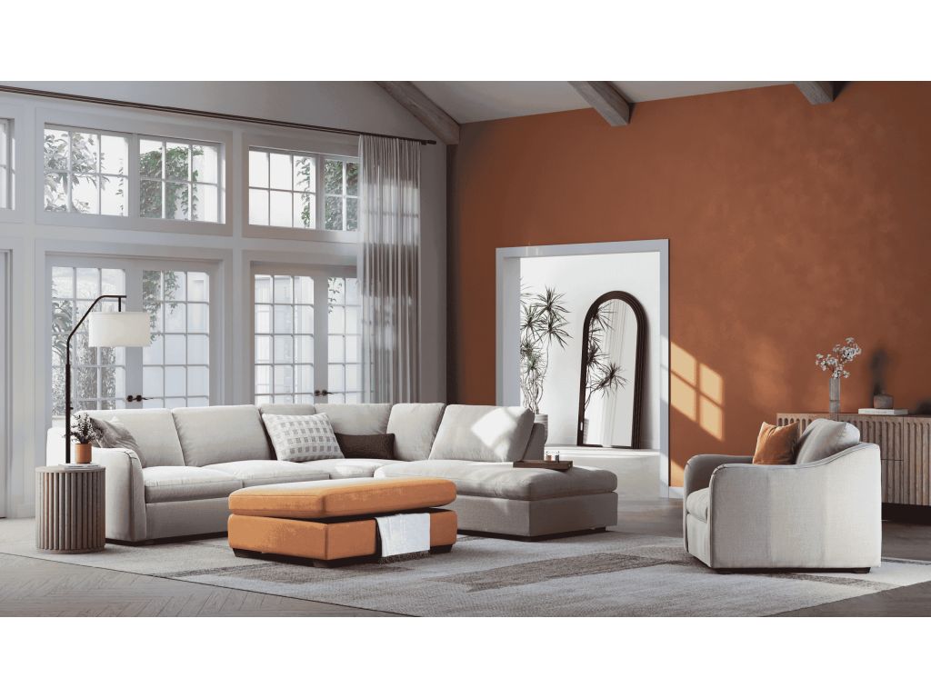 Madison Modern English 4-Seat Corner Curve Sectional