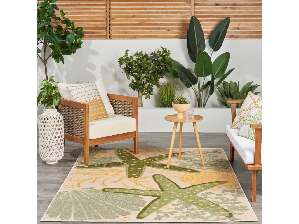 Aloha ALH24 Green Yellow Area Rug