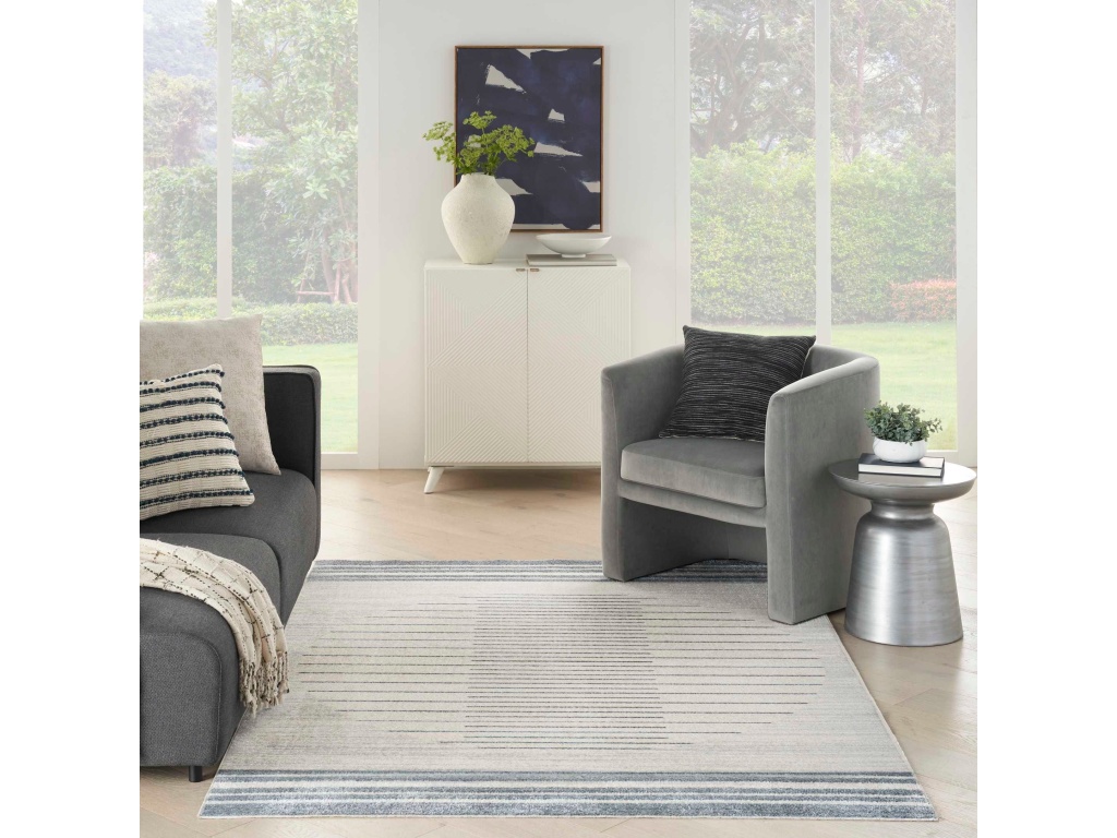 Astra Washables ASW04 Ivory Blue Area Rug