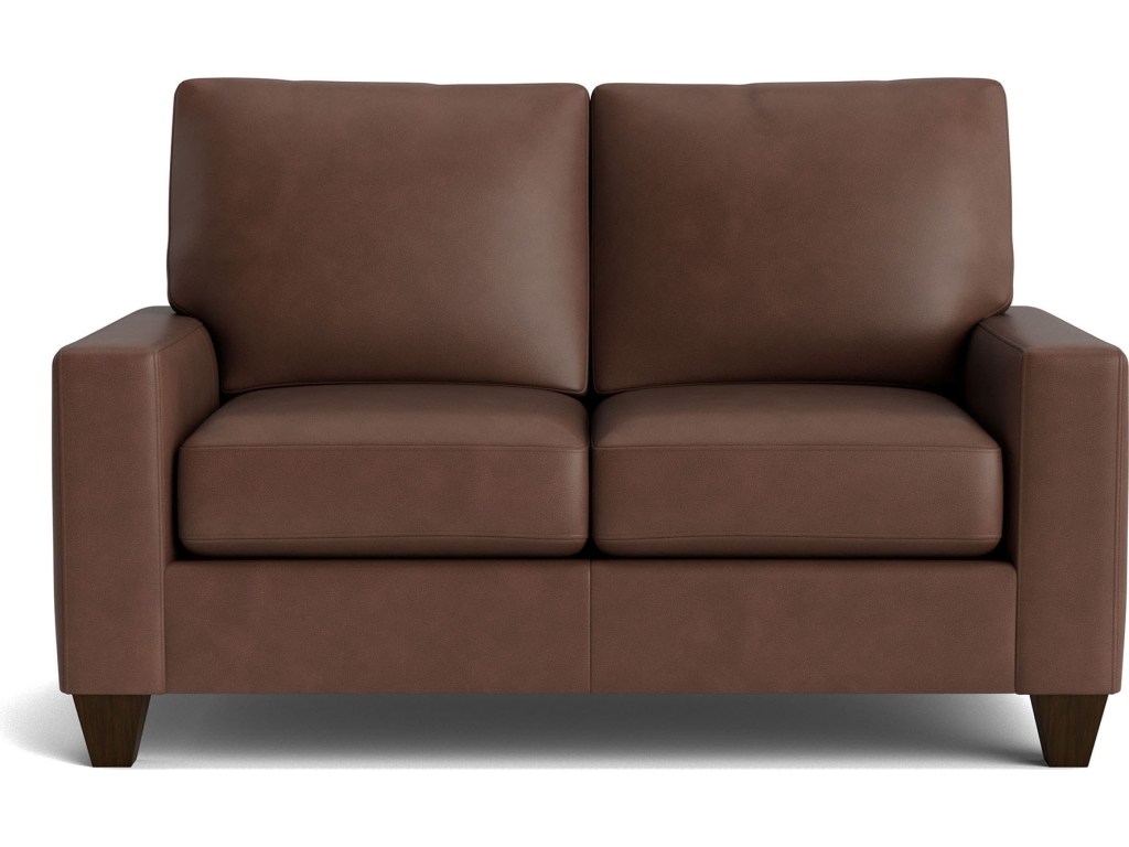 True Custom™ Leather Large Track Arm Loveseat