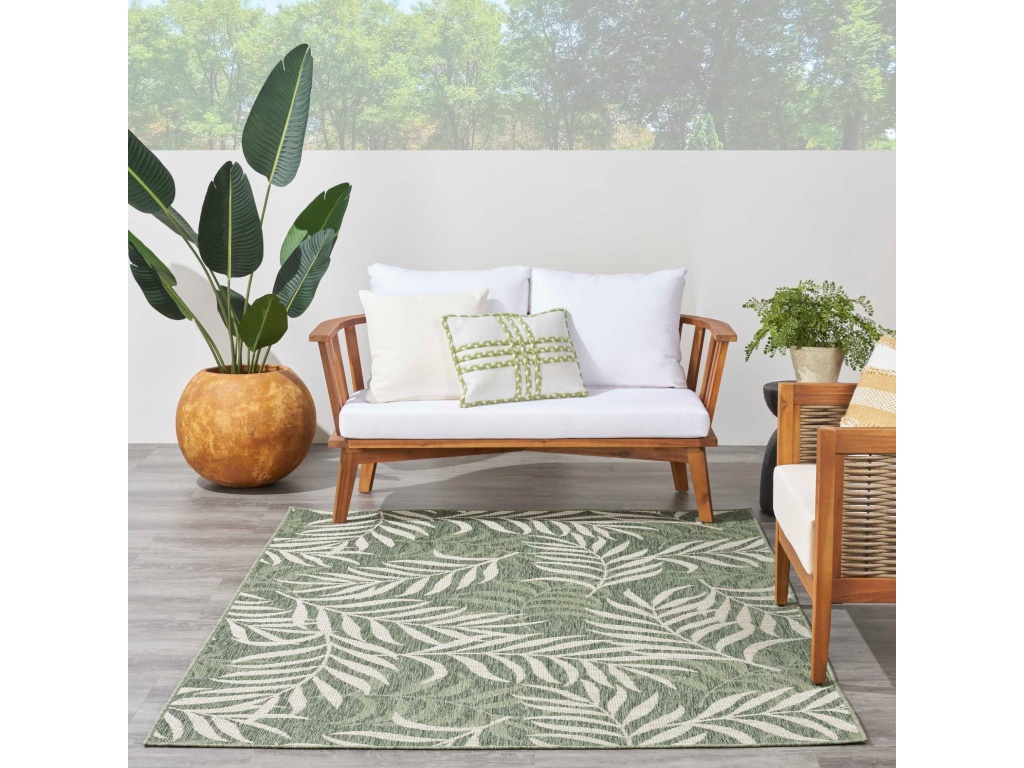 Garden Oasis GOA01 Green Ivory Area Rug