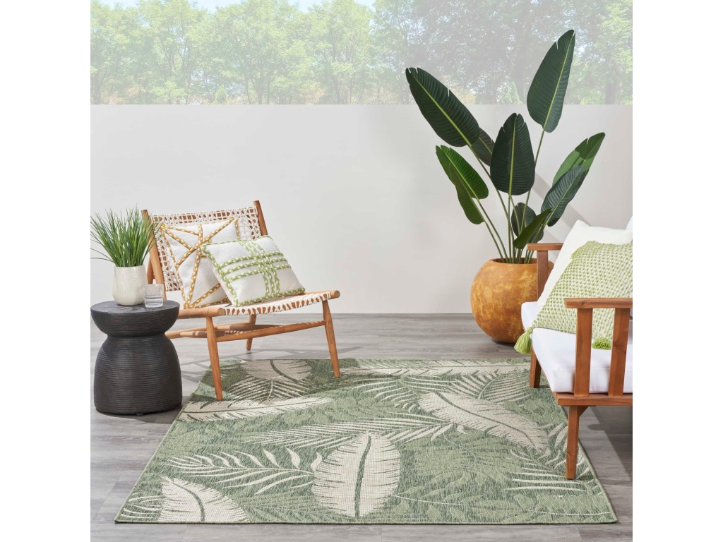 Garden Oasis GOA02 Green Ivory Area Rug