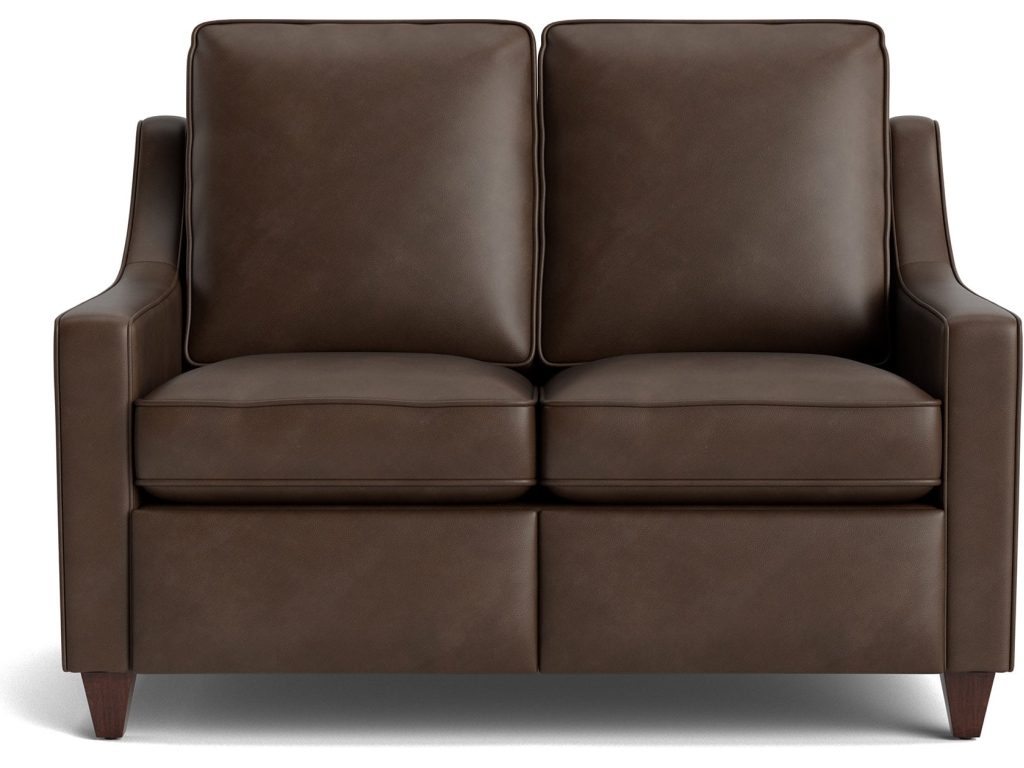 Magnificent Motion Reclining Leather Slope Arm Loveseat