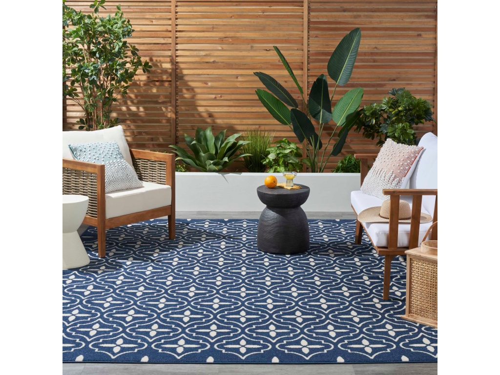 Nourison Essentials NRE04 Navy Ivory Area Rug