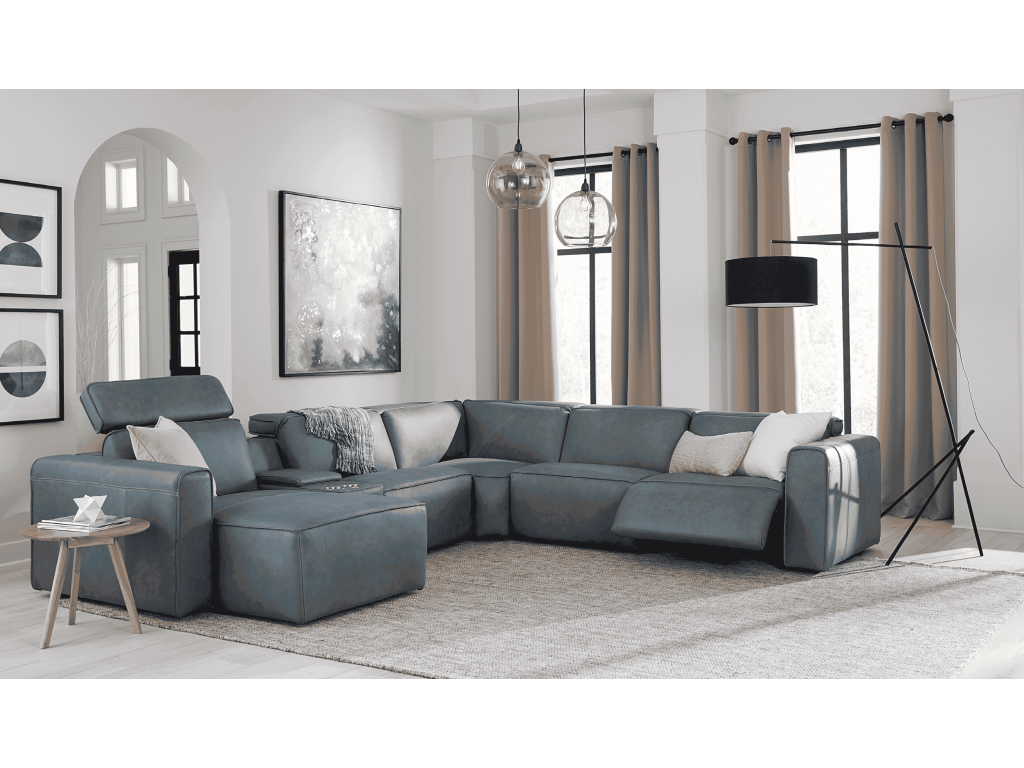 Colton 5-Seat Corner Sectional with Console and Two Double Power Recliners