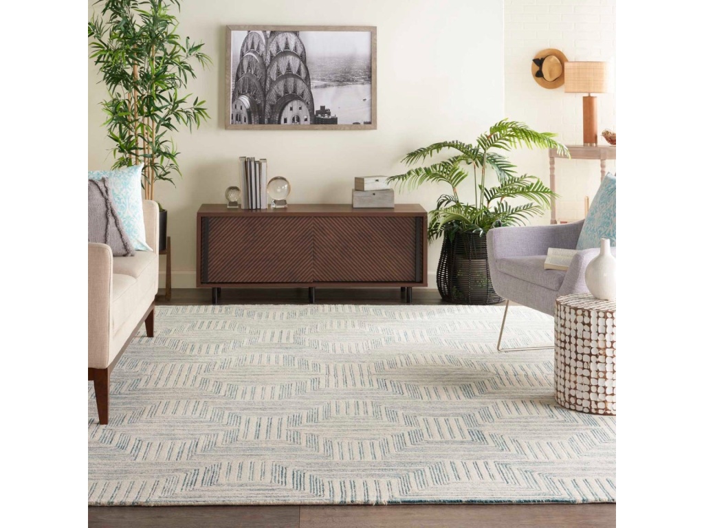 Interlock ITL06 Ivory/Turquoise Rug