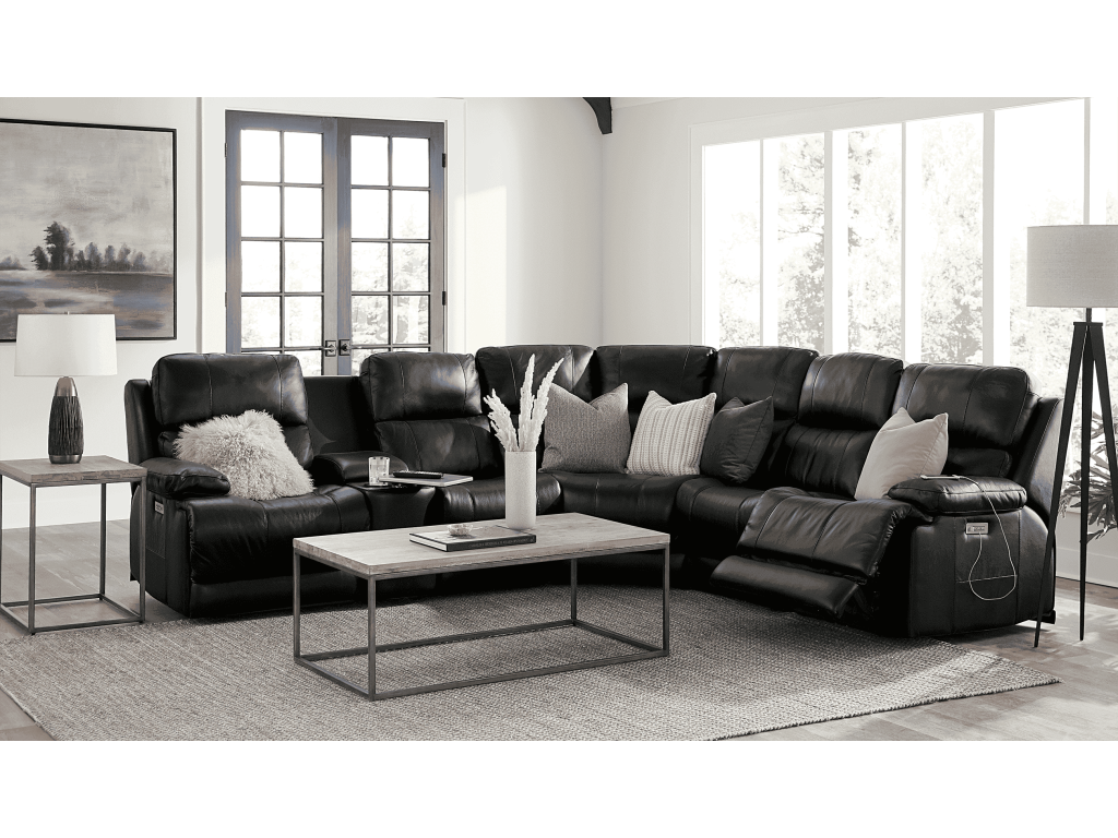 Kenaston 4-Seat Corner Curve Sectional with Three Triple Power Recliners