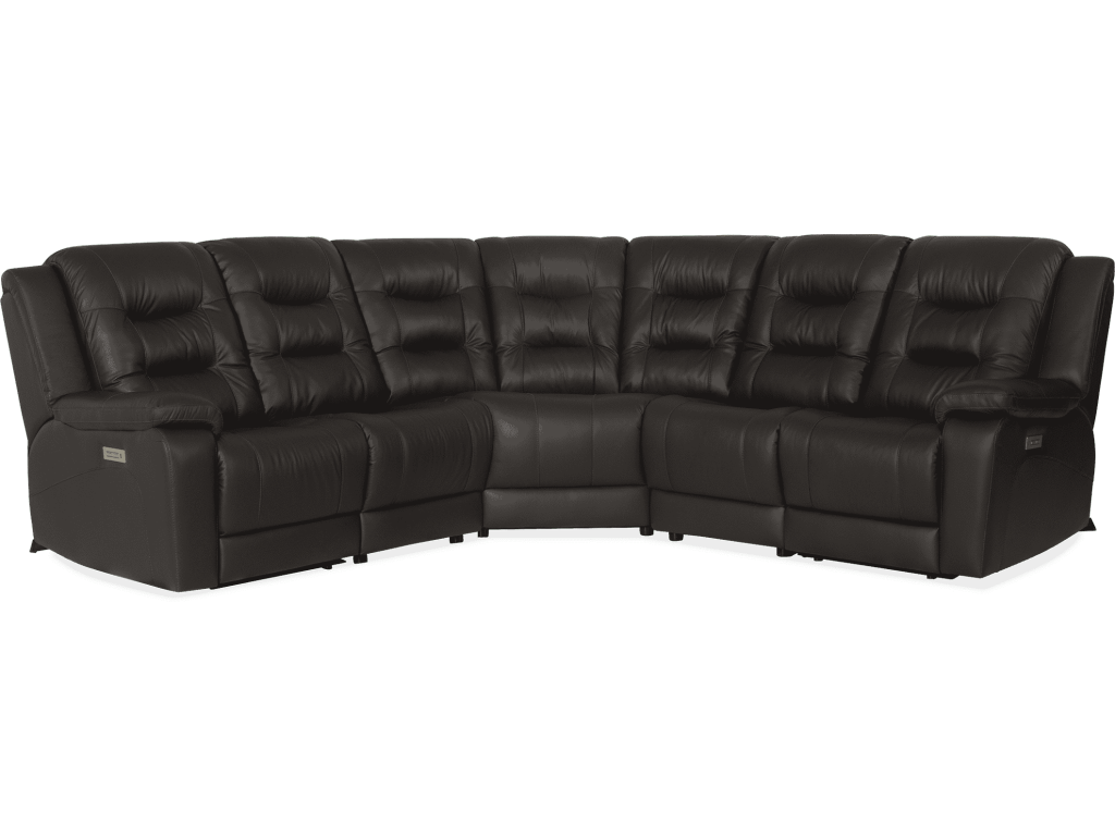 Leighton 4-Seat Corner Curve Sectional with Three Triple Power Recliners