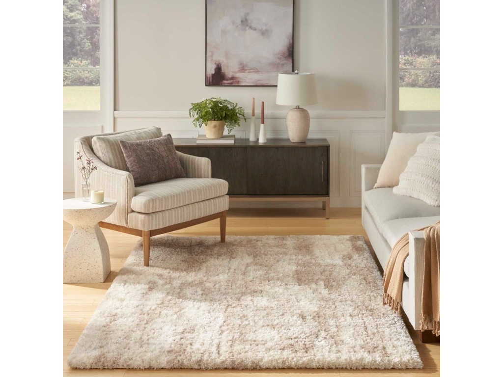 Luxurious Shag LXR01 Ivory Beige Area Rug