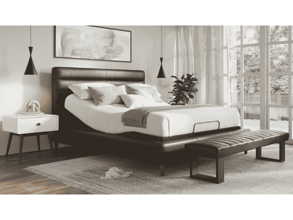 Novella Adjustable Bed 44" Complete Queen Bed with Rails, Footboard and Adjustable Platform