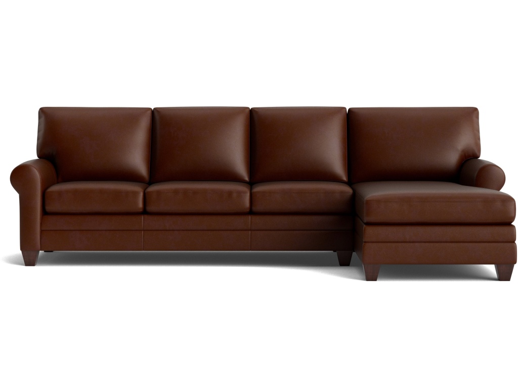 Carolina Leather Roll Arm Chaise Sectional