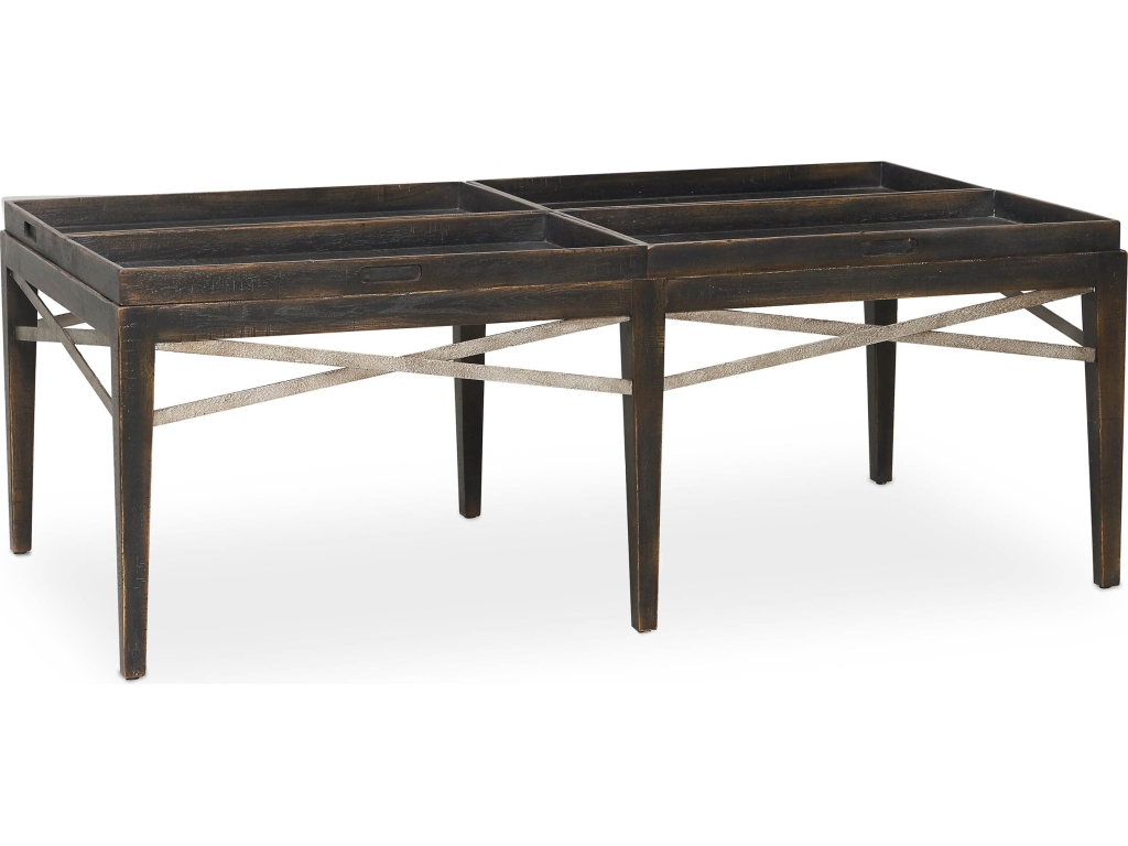 Woodridge Cavern Black Rectangular Cocktail Table